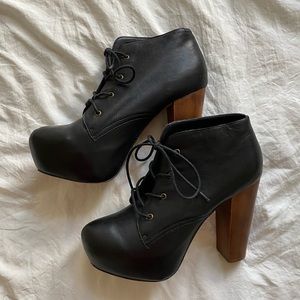 Steve Madden Craizie Platform Wooden Bootie Heel